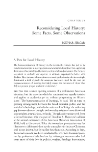 Reconsidering Local History: Some Facts, Some Observations