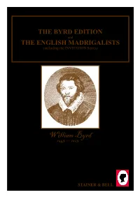The Byrd Edition & English Madrigalists