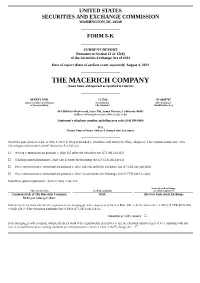 THE MACERICH COMPANY (Exact Name of Registrant As Specified in Charter)