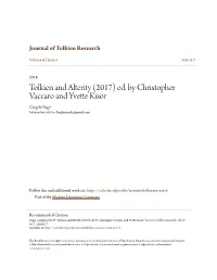 Tolkien and Alterity (2017) Ed. by Christopher Vaccaro and Yvette Kisor Gergely Nagy Independent Scholar, Bwglamorak@Gmail.Com