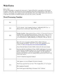 Word Processing Timeline