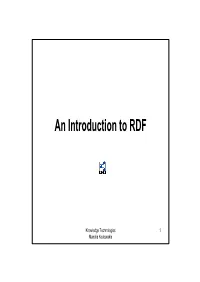 An Introduction to RDF