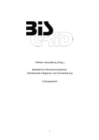 Betriebliche Informationssysteme: Grid-Basierte Integration Und Orchestrierung
