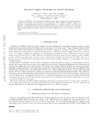 Geometric Algebra Techniques for General Relativity