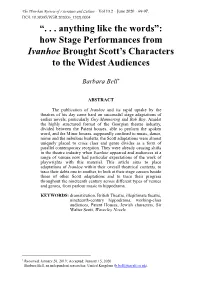 How Stage Performances from Ivanhoe Brought Scott's Characters to the Widest Audiences