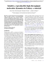 Intuitive, Reproducible High-Throughput Molecular Dynamics in Galaxy: a Tutorial