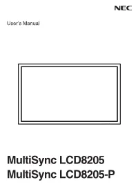 LCD8205 Video Wall User Manual