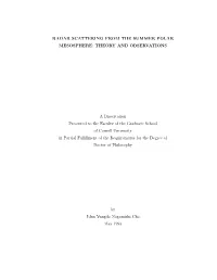 Radar Scattering from the Summer Polar Mesosphere: Theory and Observations
