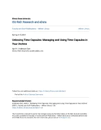 Unboxing Time Capsules: Managing and Using Time Capsules in Your Archive