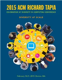 2015 ACM Richard Tapia CELEBRATION of DIVERSITY in COMPUTING CONFERENCE