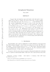 Arxiv:1511.00536V1 [Physics.Gen-Ph] 14 Oct 2015 Soker@Physics.Technion.Ac.Il