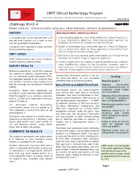 Challenge M142-4 CMPT Clinical Bacteriology Program