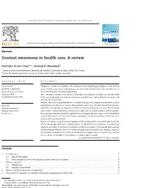 Context Awareness in Health Care: a Review