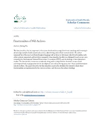 Functionalities of Web Archives