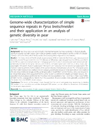 Genome-Wide Characterization of Simple Sequence Repeats in Pyrus