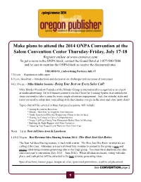 Make Plans to Attend the 2014 ONPA Convention at the Salem