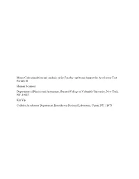 Monte Carlo Simulation and Analysis of the Faraday Cup/Beam Dump At