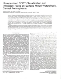 Unsupervised SPOT Classification and Infiltration Rates on Surface Mined Watersheds, Central Pennsylvania