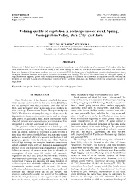 Valuing Quality of Vegetation in Recharge Area of Seruk Spring, Pesanggrahan Valley, Batu City, East Java