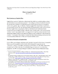 What Is Implicit Bias? March 1, 2017