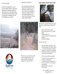 WISCONSIN POINT TRAIL MAP CHIPPEWA BURIAL SITE Near the End of the Point Is the Sign Announcing the Chippewa Burial Site And