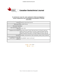 A Cautionary Note for Rock Avalanche Field Investigation – Recent Sequential and Overlapping Landslides in British Columbia