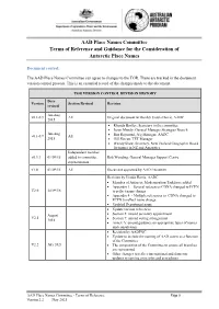 AAD Place Names Committee Terms of Reference and Guidance for the Consideration of Antarctic Place Names