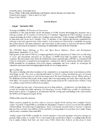Asomudin Atoev Project Name: Fellowship 2004/Intellectual Property and the Internet in Central Asia Grant Period: August 1, 2004 to April 30, 2005 Project Code: B9158