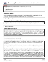 Community Impacts Assessment Technical Report Form