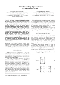 Current and Voltage Dependent Sources in EMTP-Based Programs