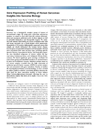Gene Expression Profiling of Human Sarcomas: Insights Into Sarcoma Biology