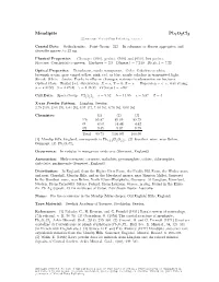 Mendipite Pb3o2cl2 C 2001-2005 Mineral Data Publishing, Version 1