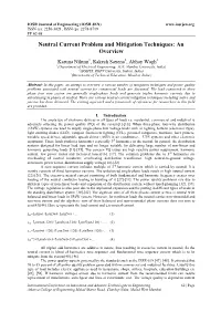 Neutral Current Problem and Mitigation Techniques: an Overview