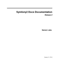Symfony2 Docs Documentation Release 2