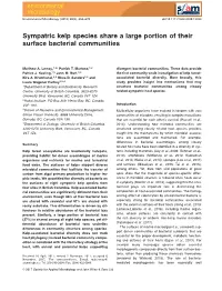 Sympatric Kelp Species Share a Large Portion of Their Surface Bacterial Communities