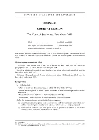 The Court of Session Etc. Fees Order 2018