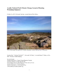 Climate Change Scenario Planning Workshop Summary
