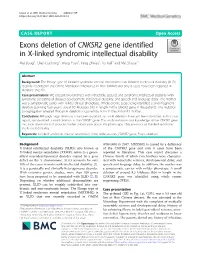 Exons Deletion of CNKSR2 Gene Identified in X-Linked Syndromic