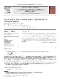 Journal of Computational and Applied Mathematics Exponentials of Skew