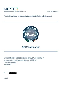 NCSC Advisory