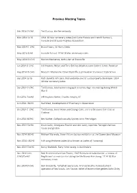 Previous Meeting Topics