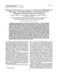 Response of Pseudomonas Aeruginosa to Pyocyanin