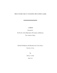 The Economic Impact of Hosting the Olympic Games A
