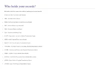 Who Holds Your Records?