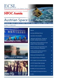 Austrian Space Law Newsletter No.12