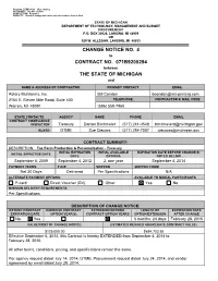 Change Notice No. 4 Contract No. 071B9200294 the State Of