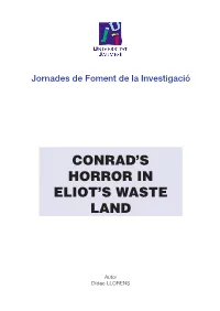 Conrad's Horror in Eliot's Waste Land