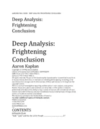 DEEP ANALYSIS FRIGHTENING CONCLUSION Deep Analysis: Frightening Conclusion