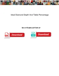 Ideal Diamond Depth and Table Percentage