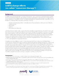 Issue Brief: LGBTQ Change Efforts (So-Called "Conversion Therapy")